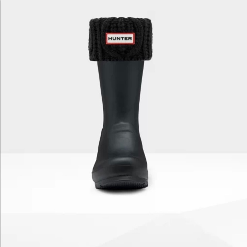 Hunter Black Cable Cuff Short Boot Socks